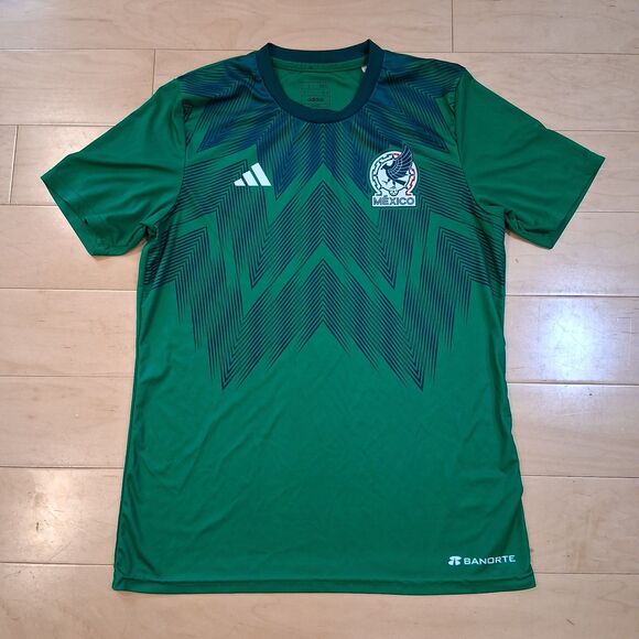 Mexico 2022/2023 Adidas Home Football Replica Shirt Size L Green FIFA - Picture 1 of 11